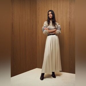 Reformation Gemma Silk Skirt In Almond, NWOT, NEVER WORN, NO FLAWS.